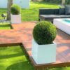 Large Block Fiberglass Planter with 20″ Topiary				
(1 in Stock)