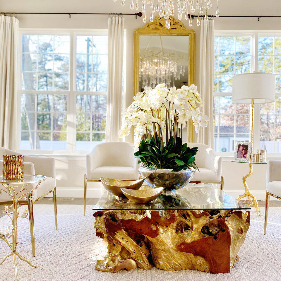 Avenue Bowl with White Phalaenopsis Orchids